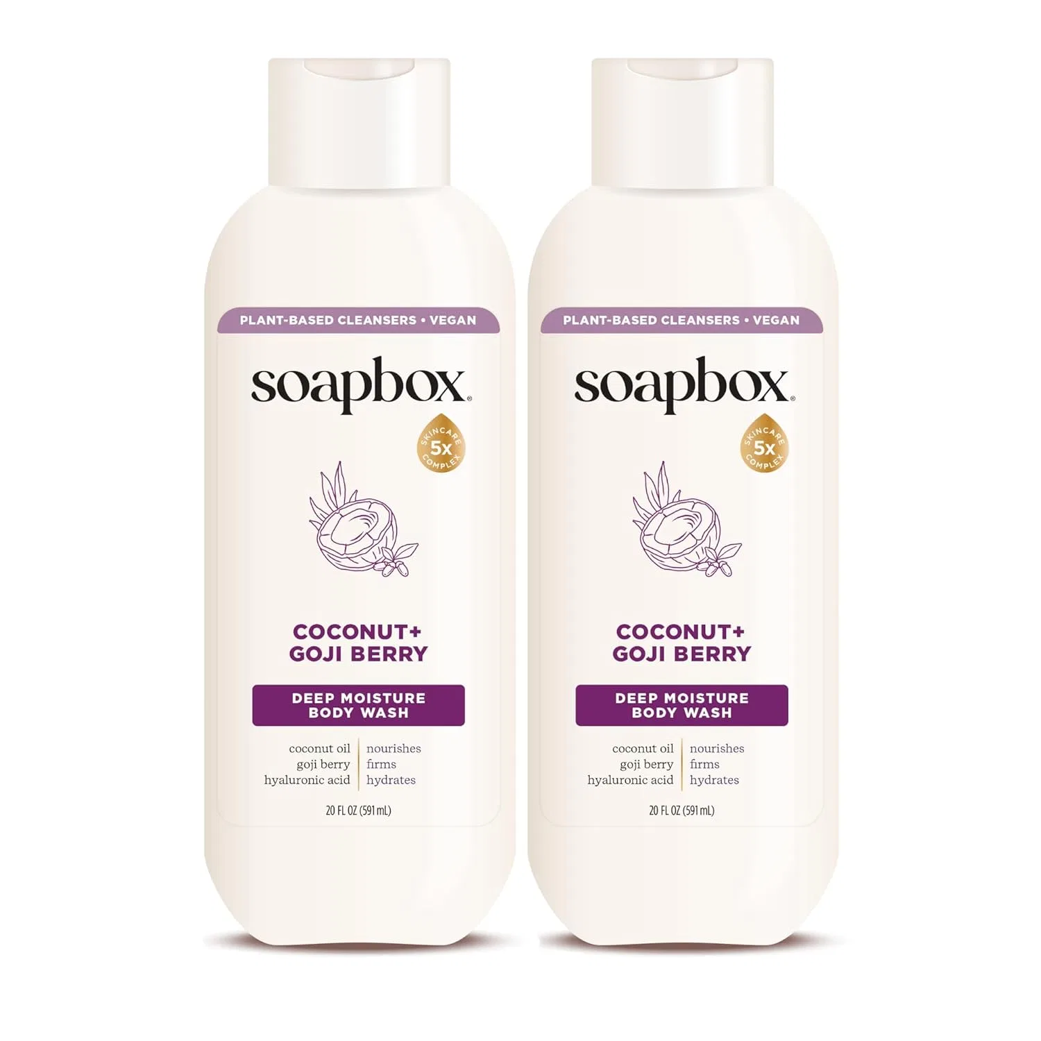 Гель для душа Coconut & Goji Berry, Soapbox, набор 2 шт по 591 мл