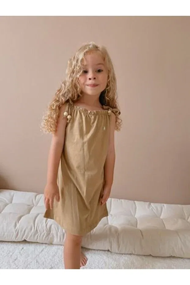 Детское платье для девочек хлопковое Organic Girl Child Milk & Muffin, Beige