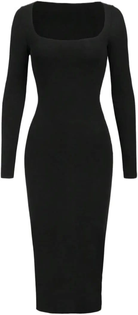 Женское элегантное платье-бодикон с разрезом Asymmetric Neck, Black