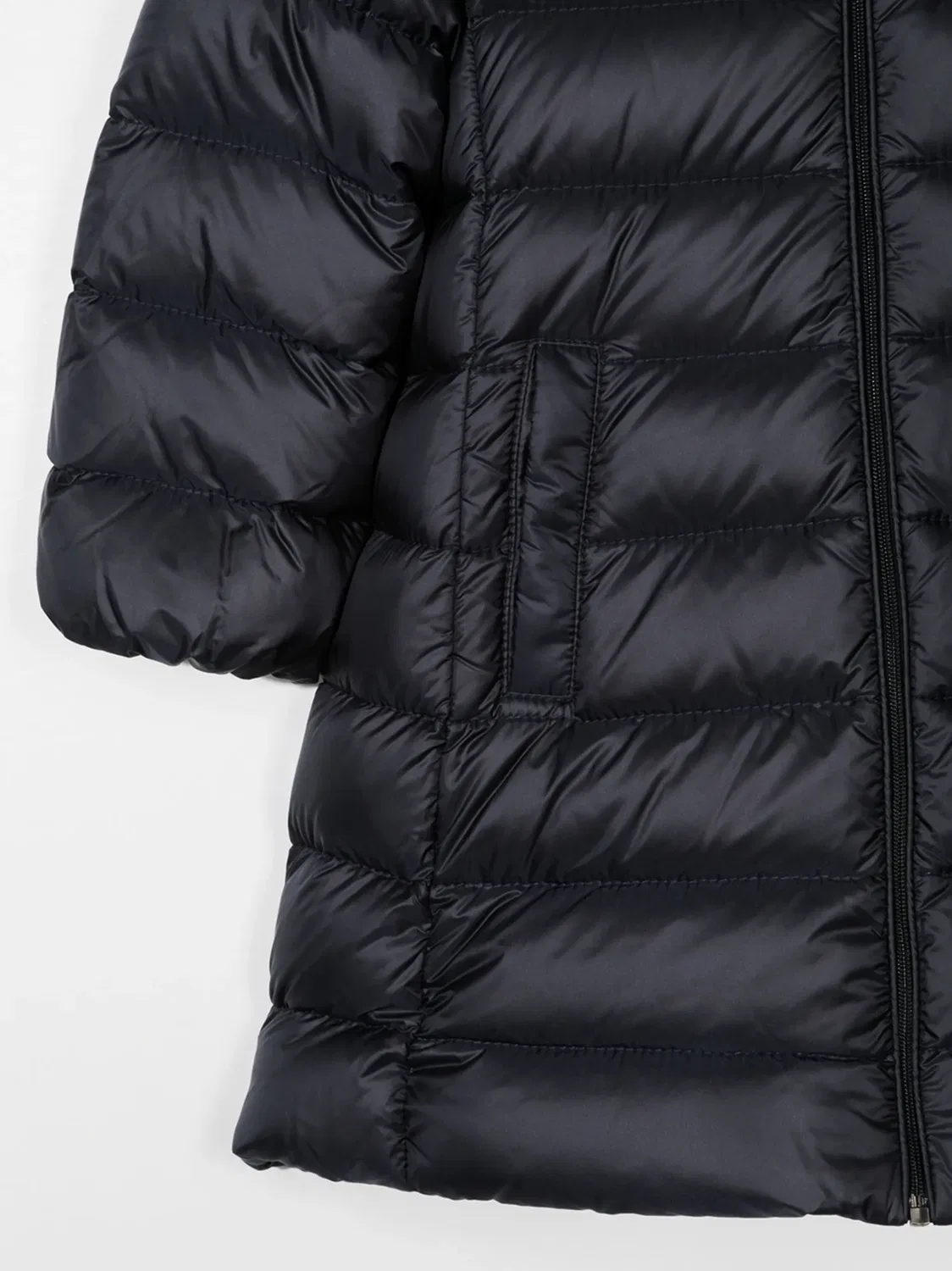 Moncler Куртка с капюшоном из пера и пухом темно-синего цвета — фото 3