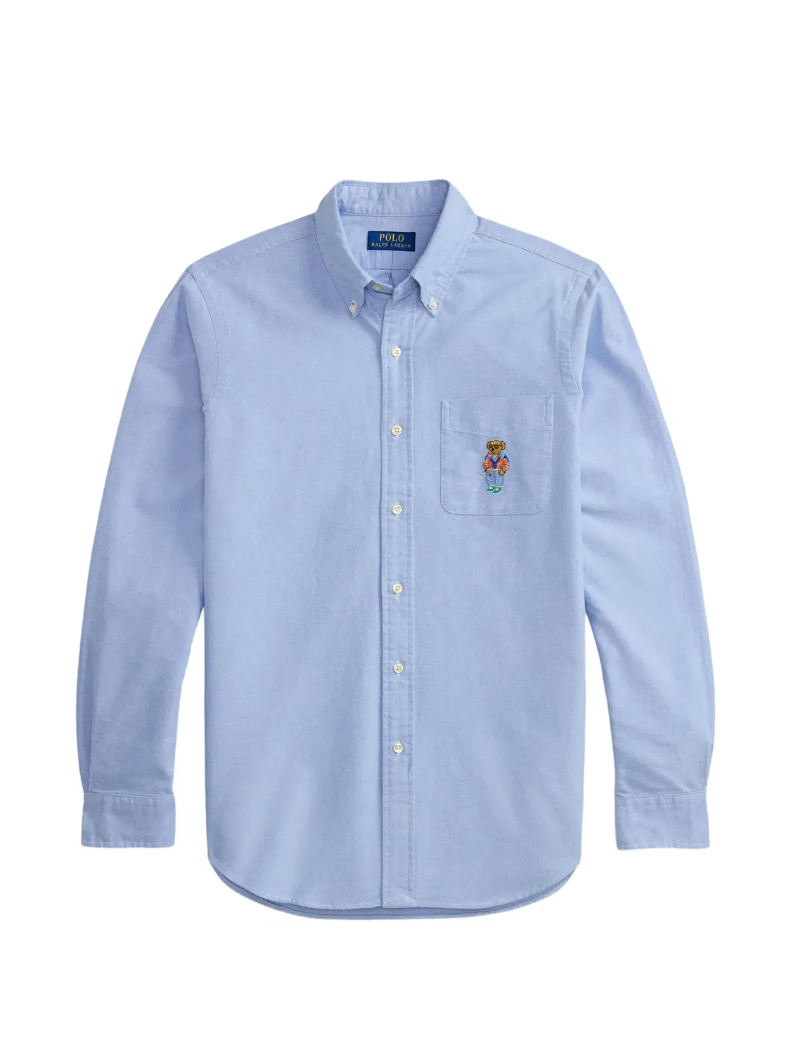 Рубашка с медвежьим принтом, синяя Polo Ralph Lauren, синий