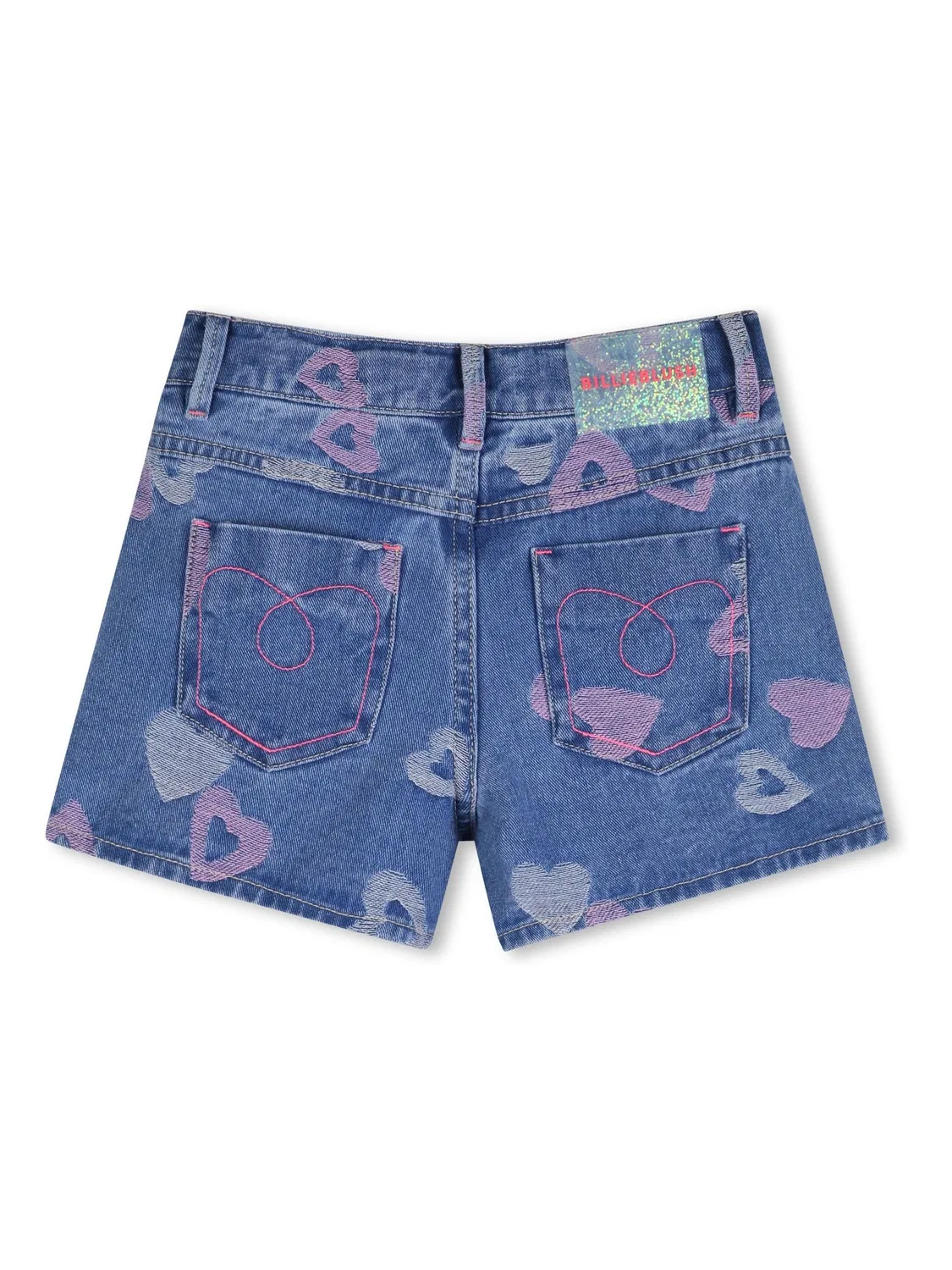 Шорты джинсовые Billieblush Blue Heart Print Denim, синие — фото 2