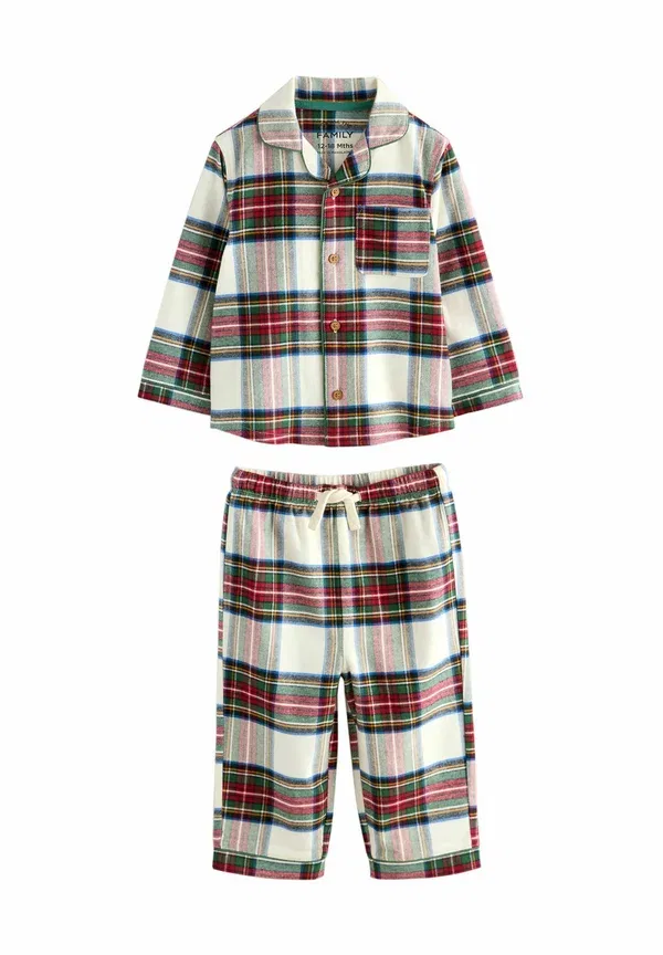 Пижамный комплект с клетчатым узором Regular Fit Single Button Through Set Next, neutral/red check, красный