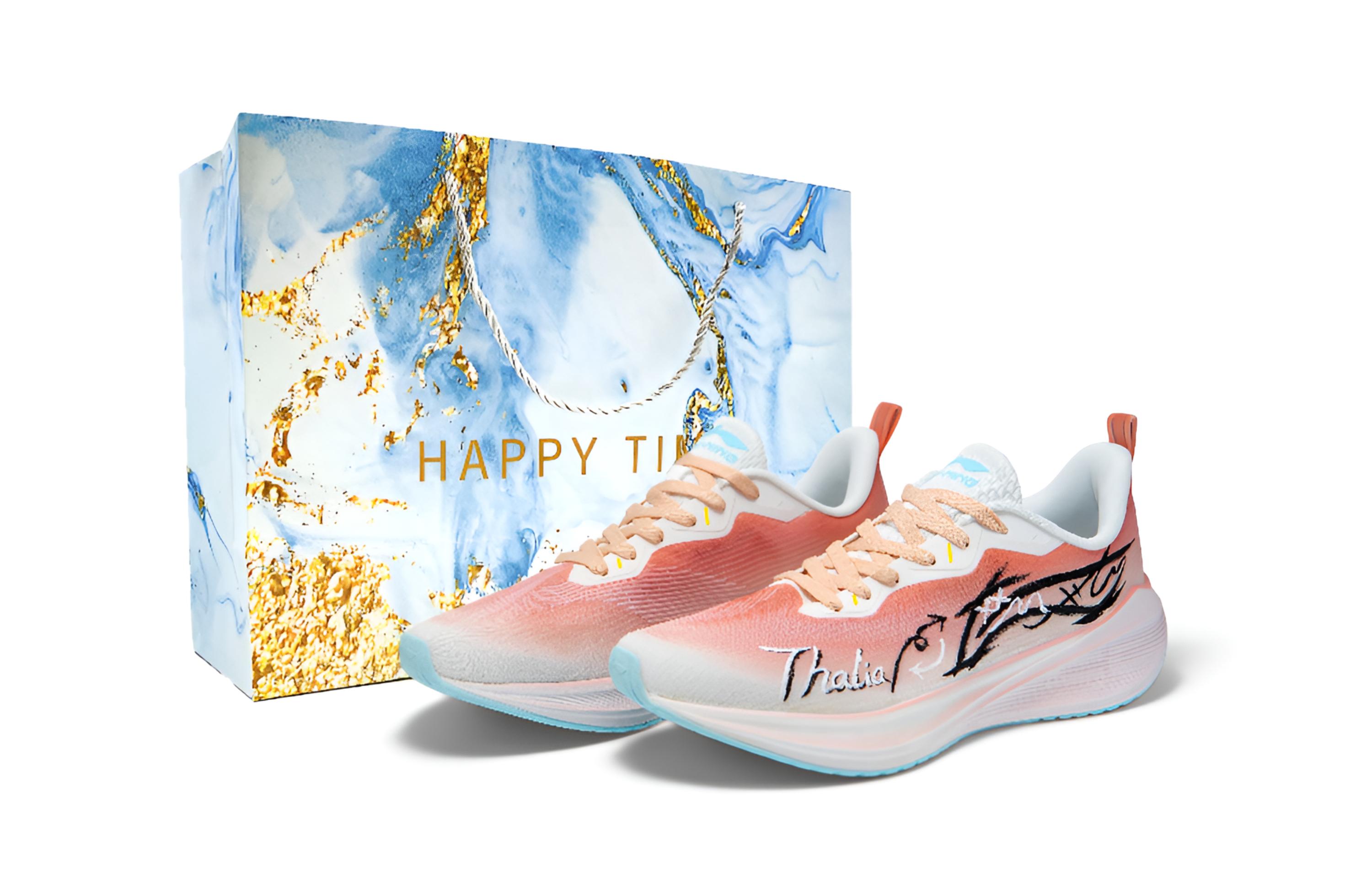 

Мужские низкие повседневные беговые кроссовки Li Ning Wuyue с амортизацией, износостойкостью, воздухопроницаемостью и противоскользящим покрытием., розовый оранжевый