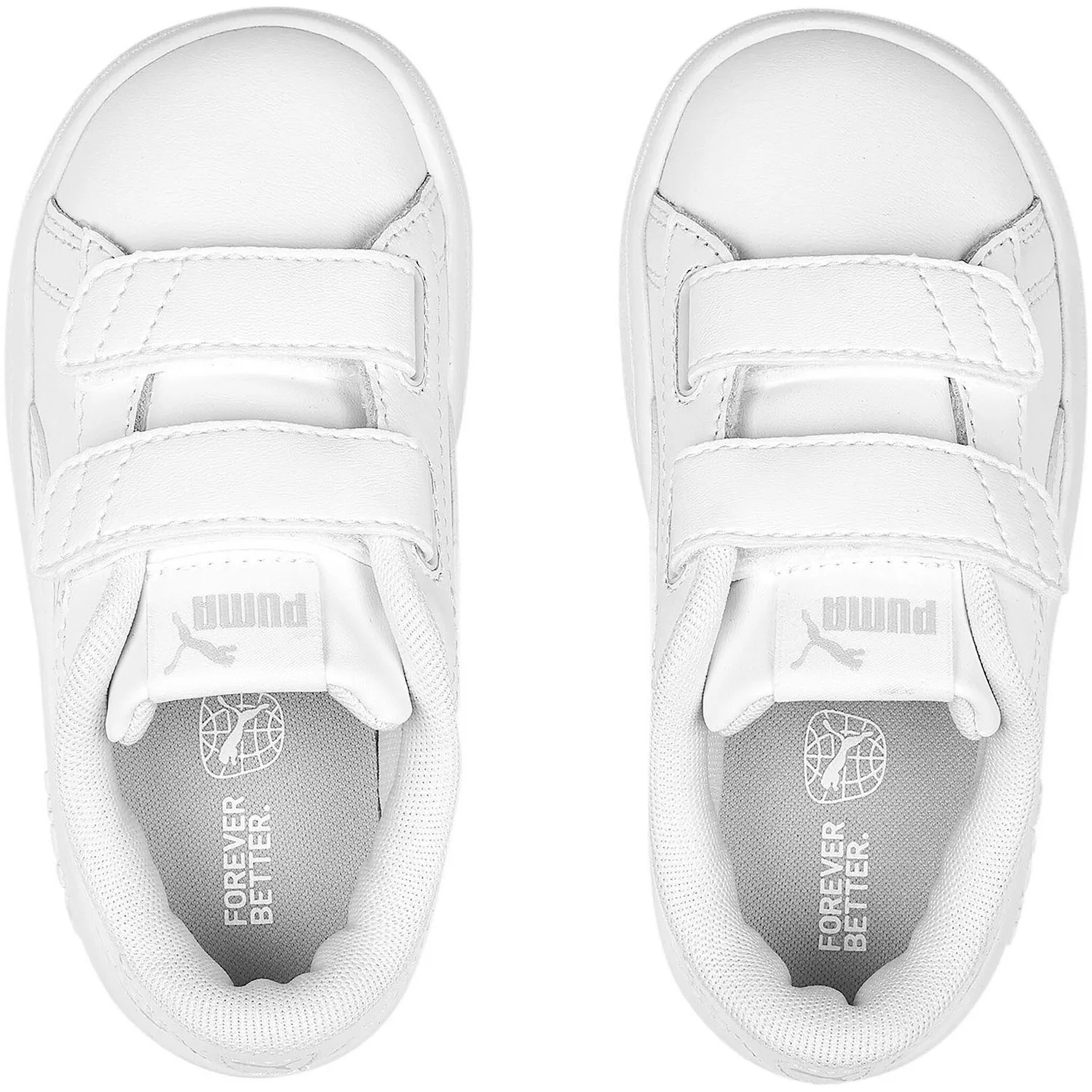 Детские кроссовки с липучками PUMA Smash 3.0 L V INF, White/Cool Light Gray — фото 4