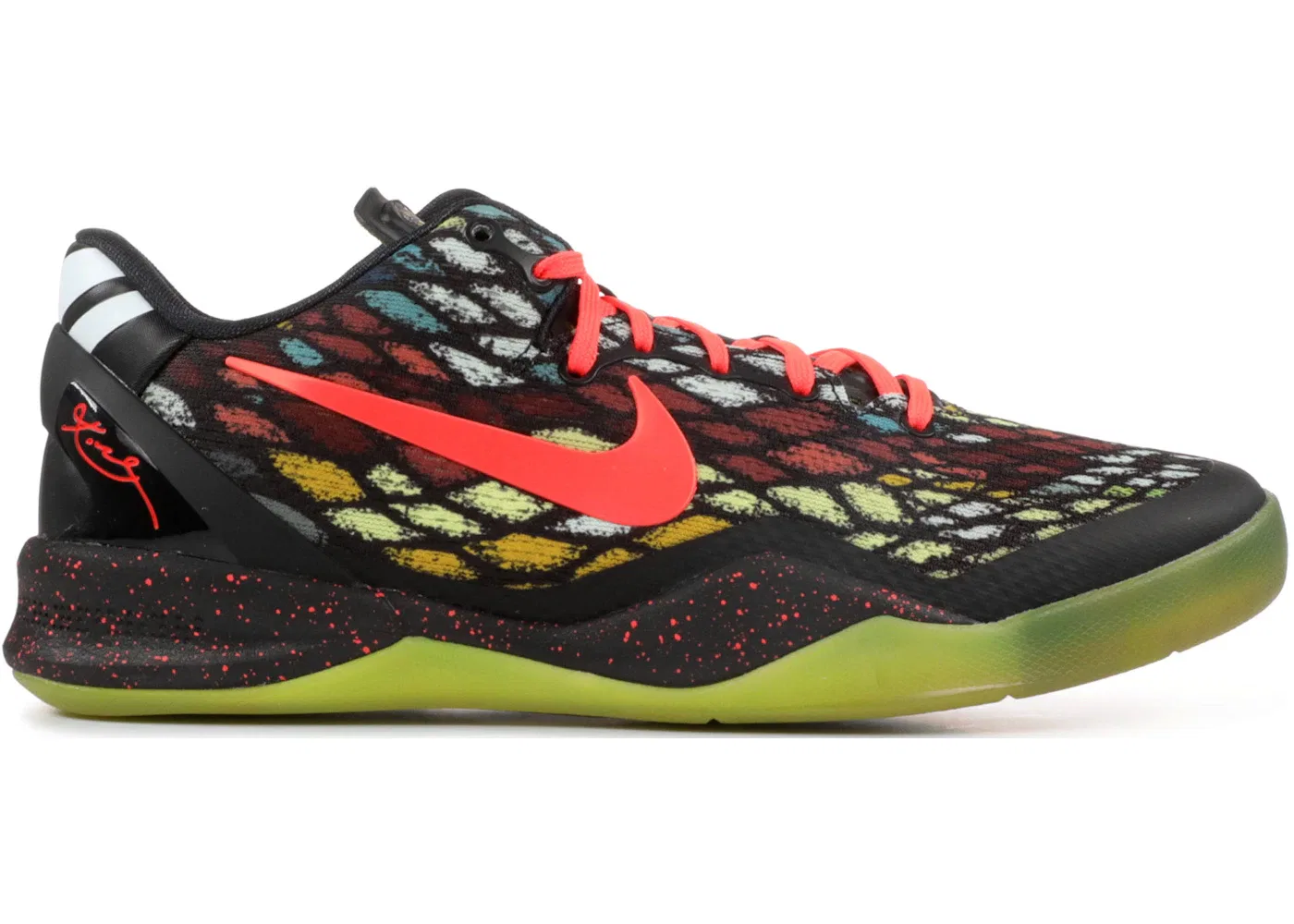 Детские кроссовки с принтом Nike Kobe 8 Nike, Black/Bright Crimson-Fiberglass