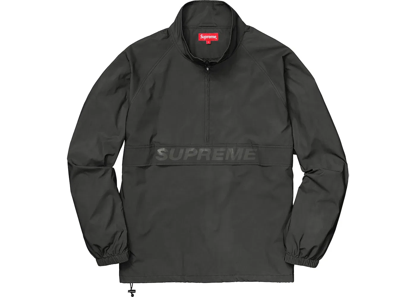 Мужская куртка-полузамок с принтом Supreme, Black