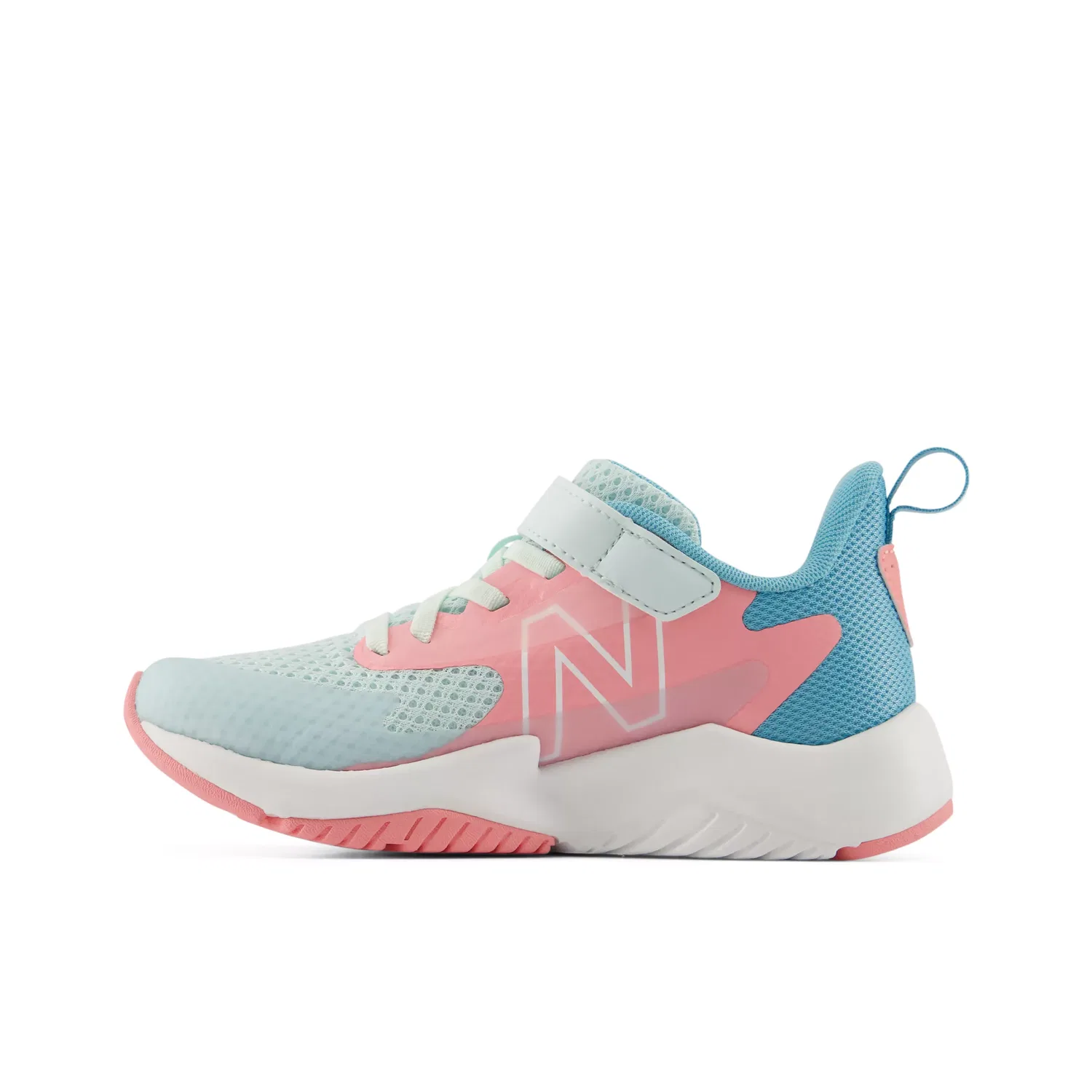Детские кроссовки с дышащей сеткой RAV v2 Hook & Loop New Balance, Glint Blue With Double Bubble And Taffy Blue — фото 3