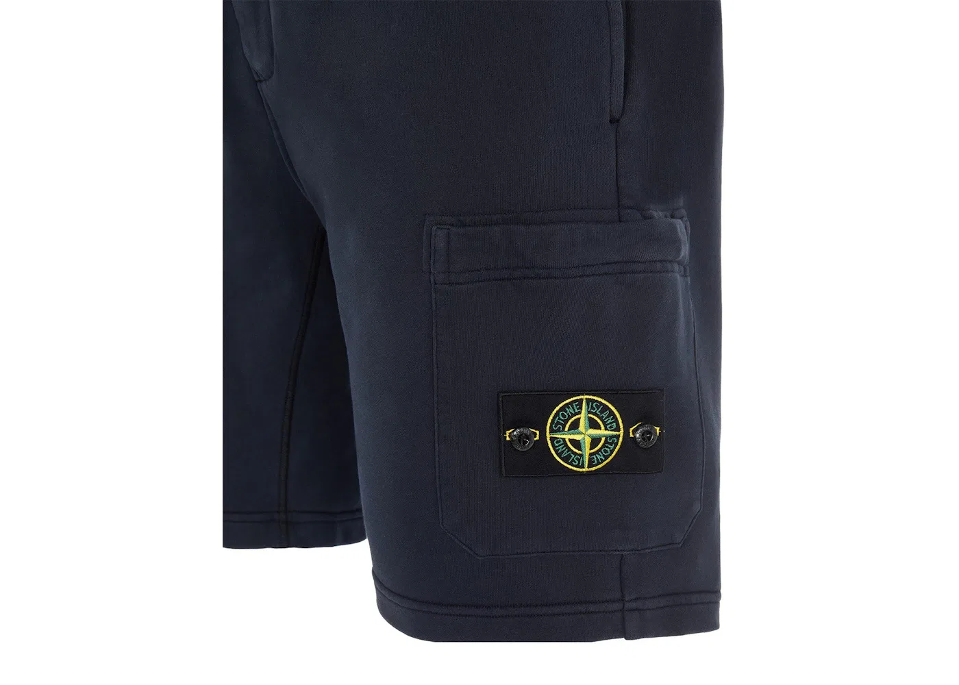 Мужские шорты из футера с окрашиванием Stone Island, Navy — фото 3