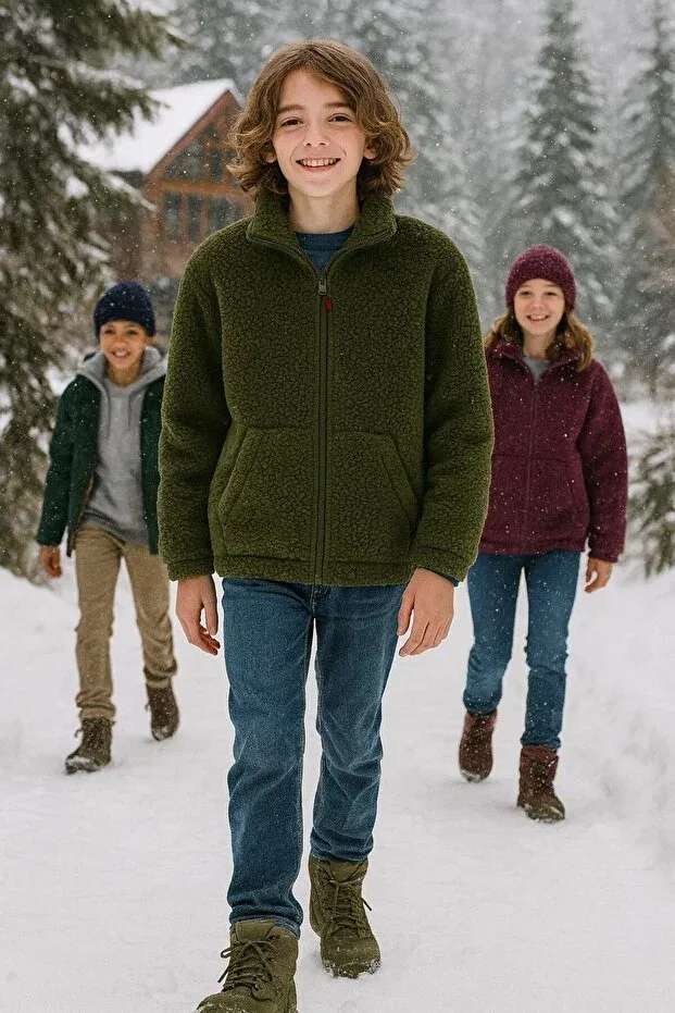 Детское зимнее пальто с капюшоном Cloise, Khaki