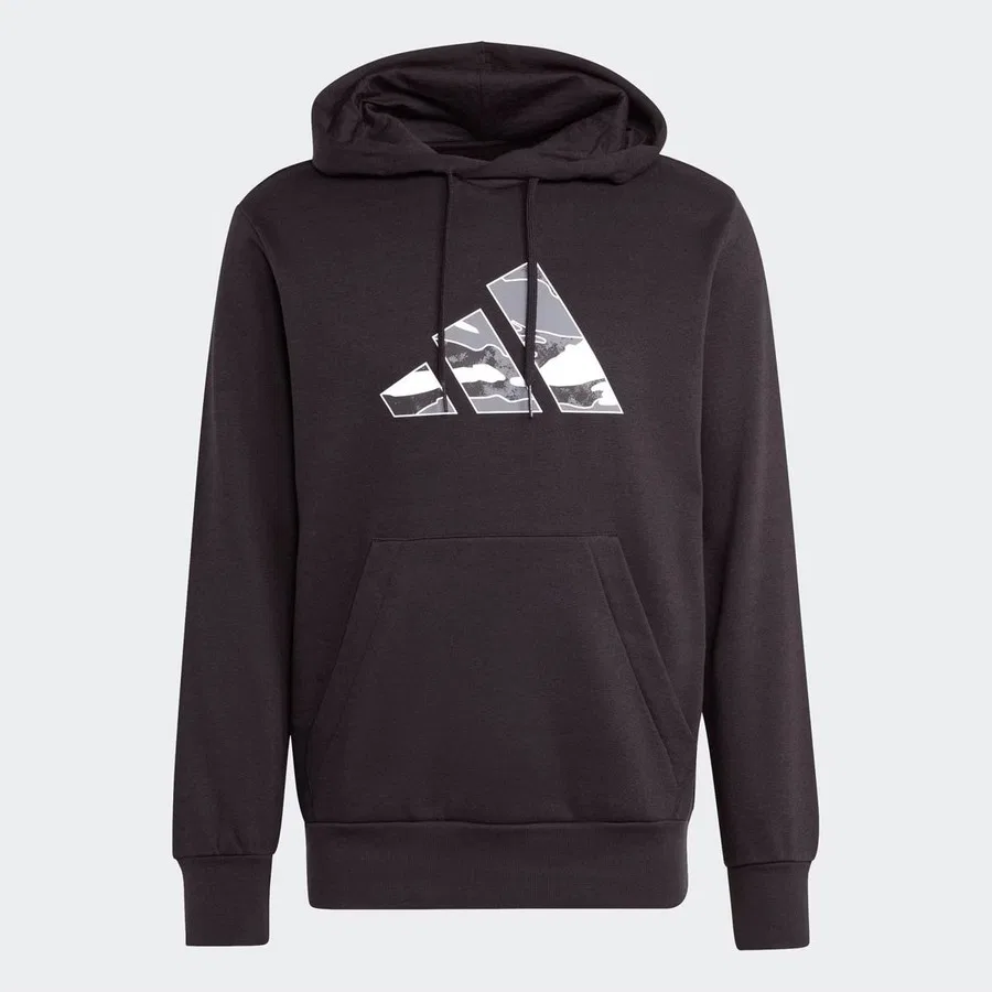 Мужской свитшот с капюшоном и принтом Camo 3b HD adidas, Черный — фото 4