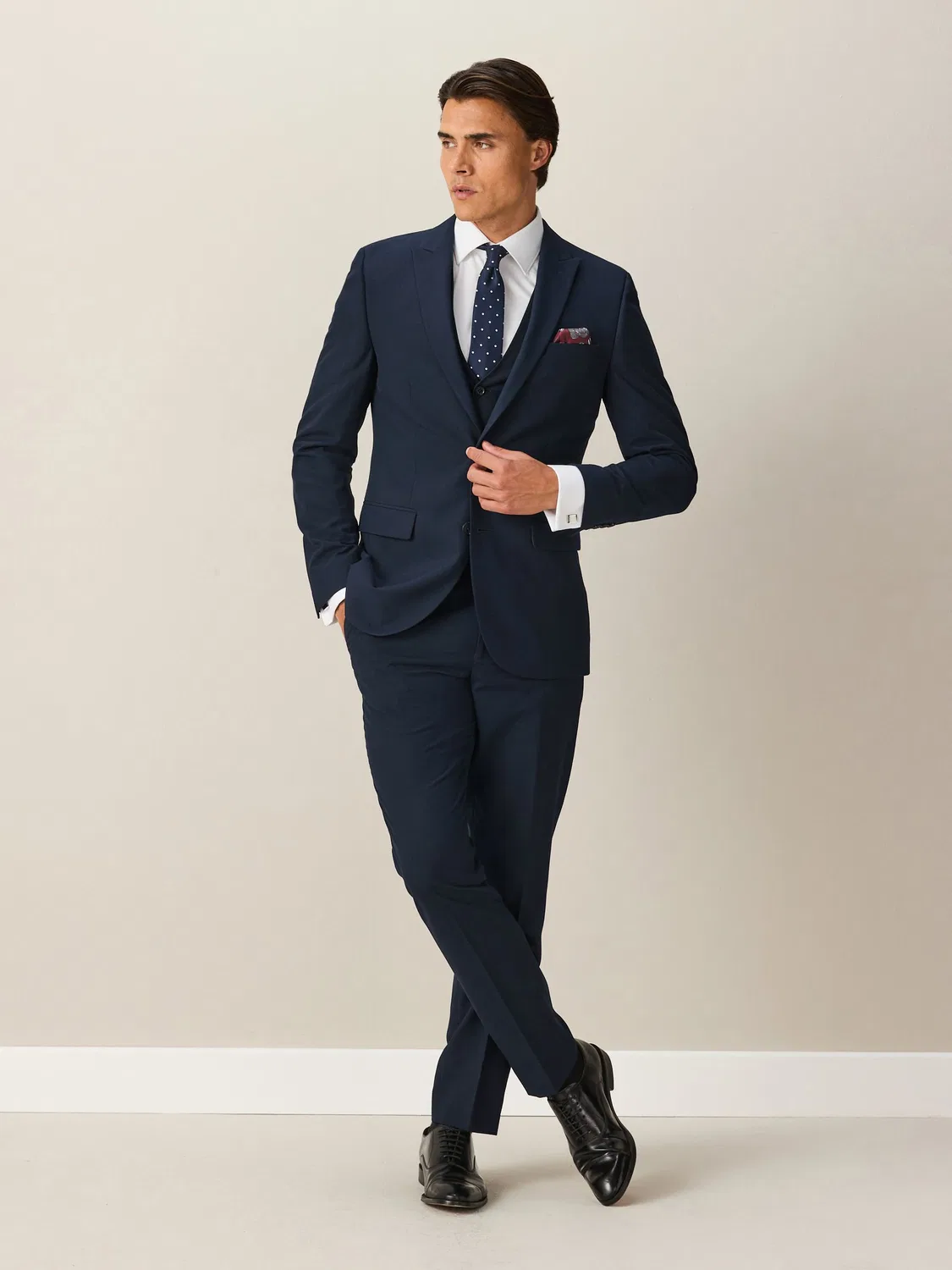 Пиджак костюмный Slim Fit, модель Two Button Suit Jacket Next, темно-синий — фото 2