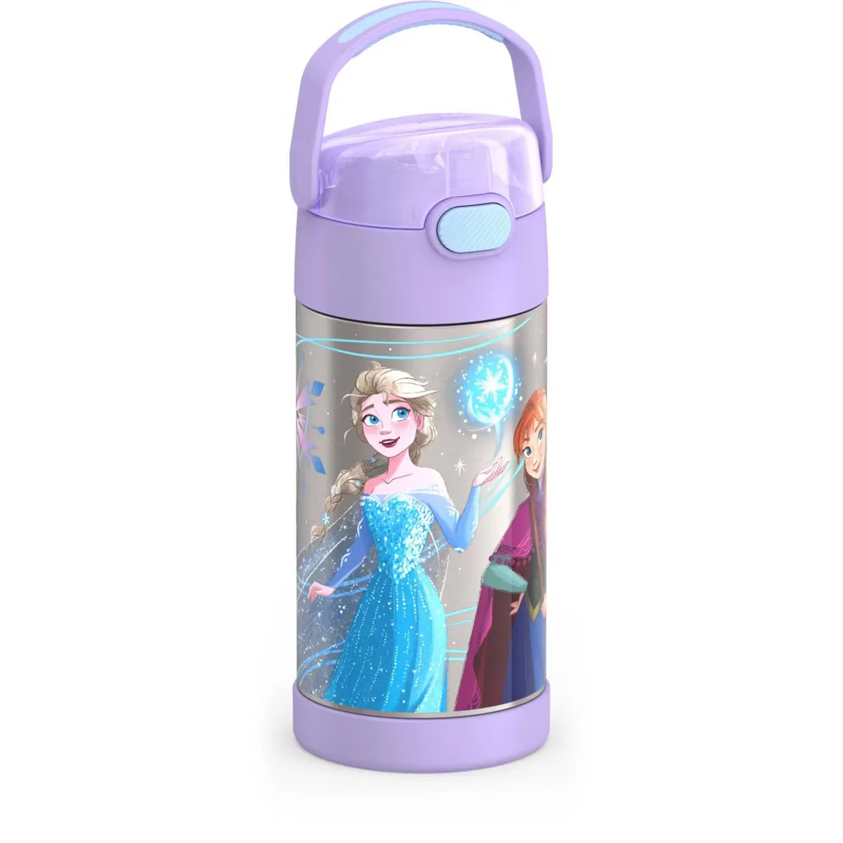 Детская бутылка для воды 350 мл из нержавеющей стали с трубочкой FUNtainer Thermos, Frozen Lavender — фото 2