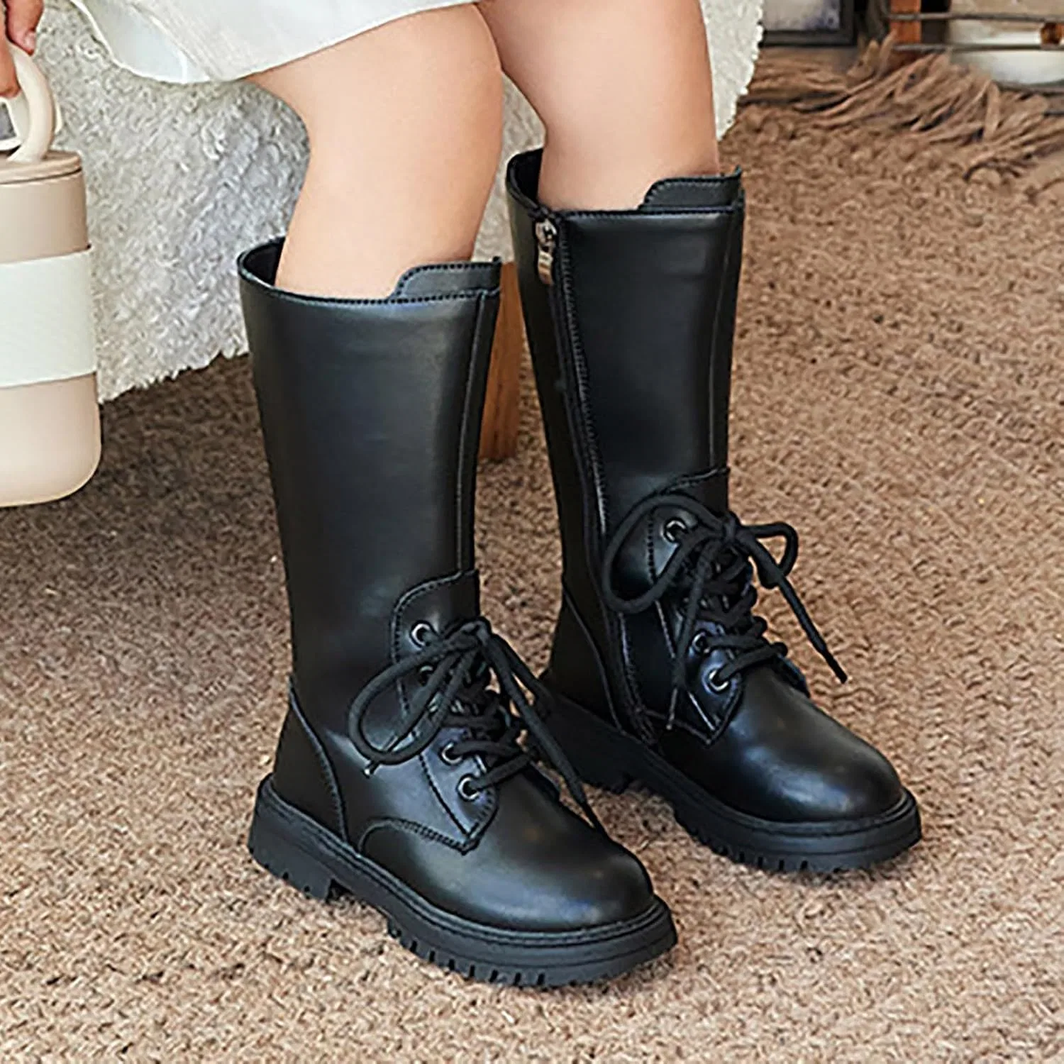 Детские сапоги для девочек с принтом ковбоя, модель Cowboy Boot, бренд, Black — фото 2