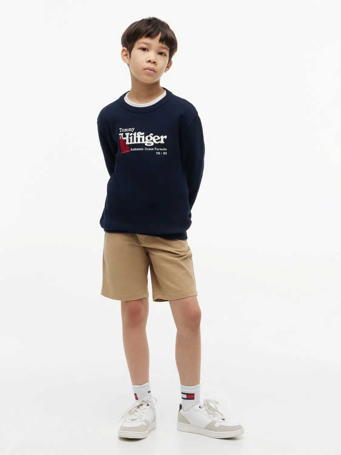 Свитшот с вышивкой, Interlock Pique Tommy Hilfiger, синий — фото 3