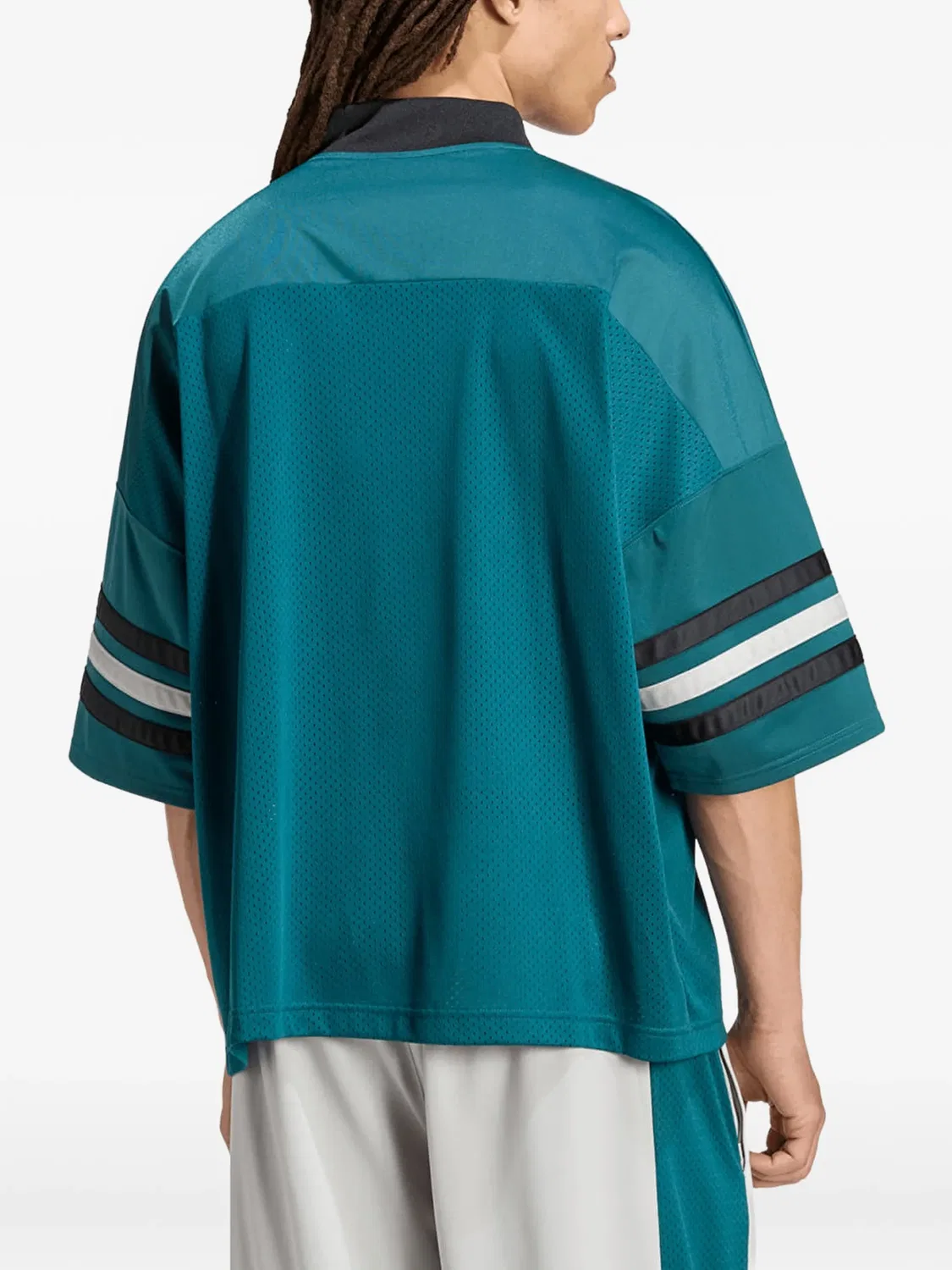 Сетчатая футболка с логотипом Adidas, зеленый — фото 4