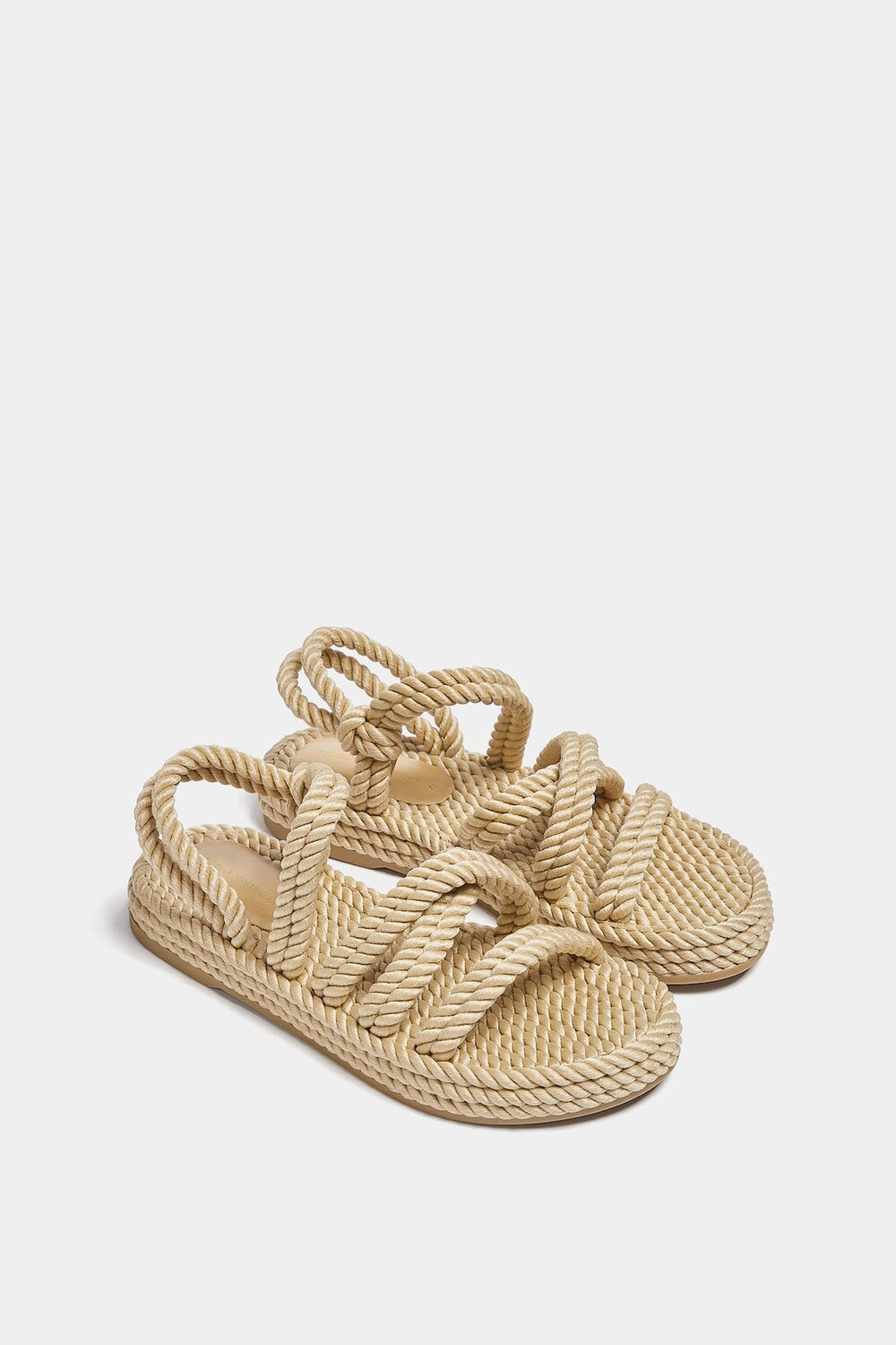 Сандалии Pull&Bear Flat Rope, бежевый — фото 2
