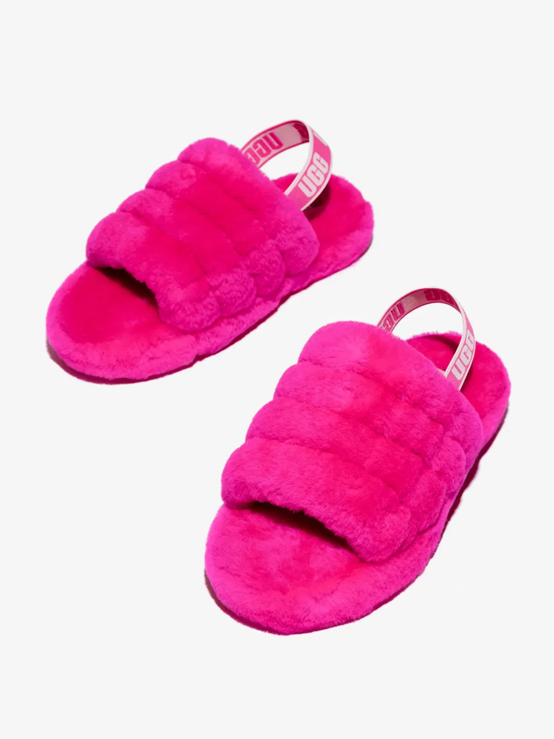 Слайды Fluff Yeah из овчины UGG, розовый — фото 2