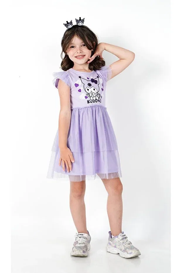 Детское платье для девочек с принтом Kuromi Buse&Eylül Bebe, Purple — фото 2