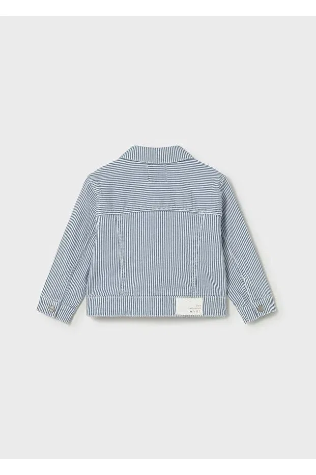 Джинсовая куртка для девочки, синяя Mayoral — фото 3
