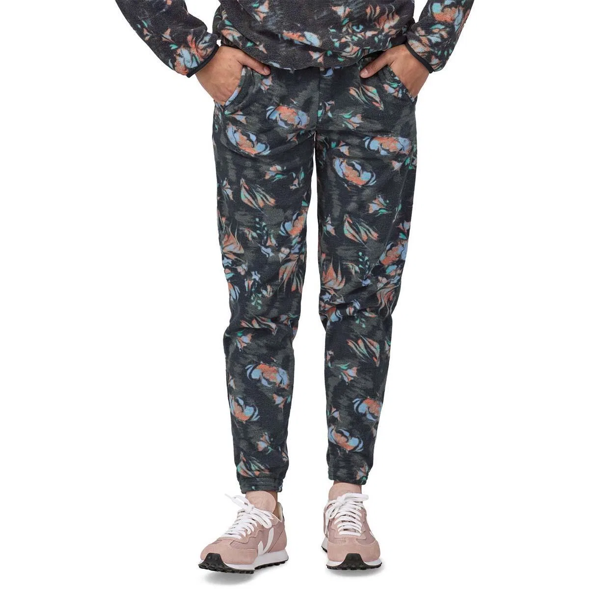 Джоггеры из флиса Micro D Patagonia, Swirl Floral/Pitch Blue