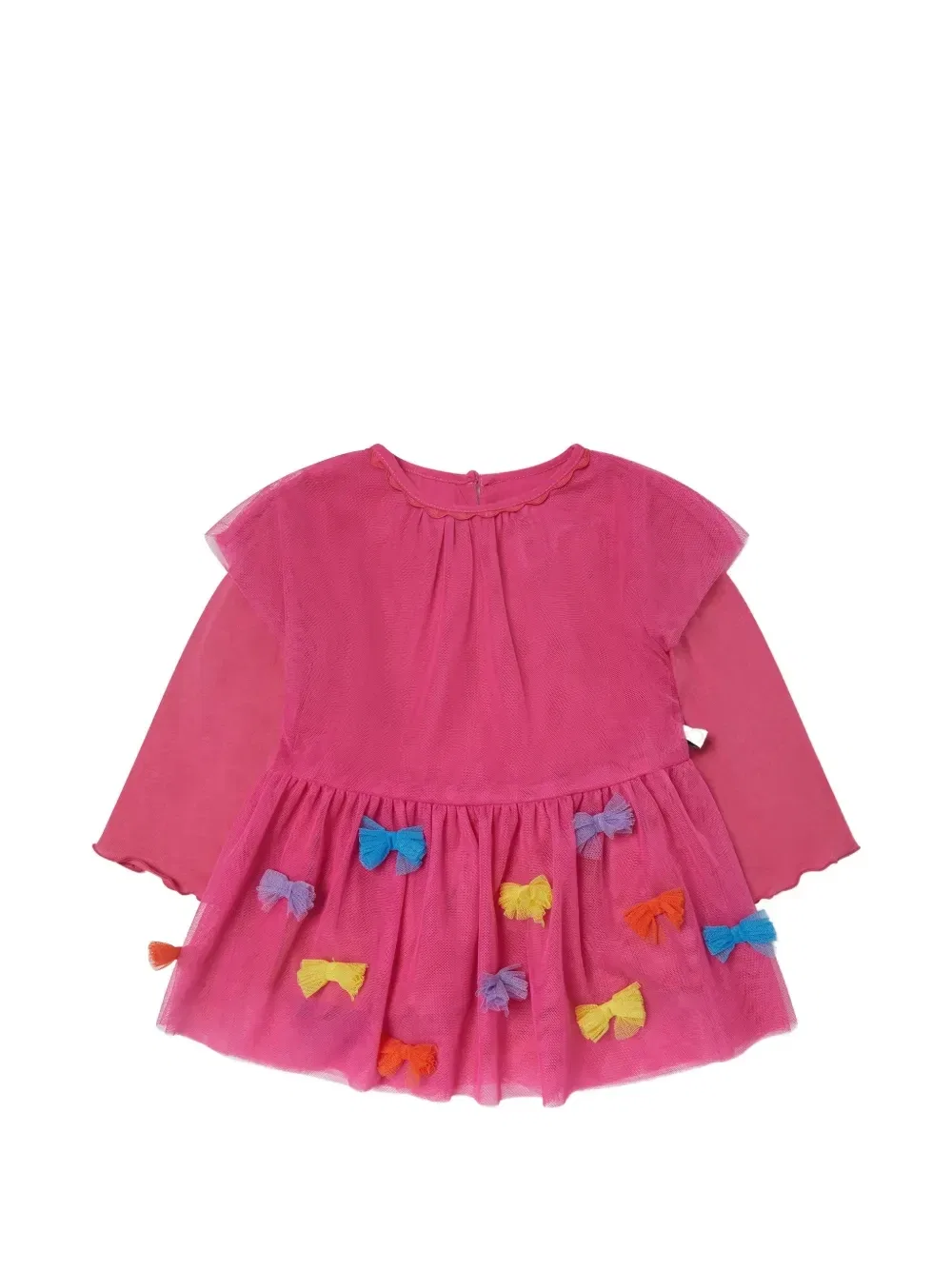 Платье с длинными рукавами и бантом Stella McCartney Kids, розовый