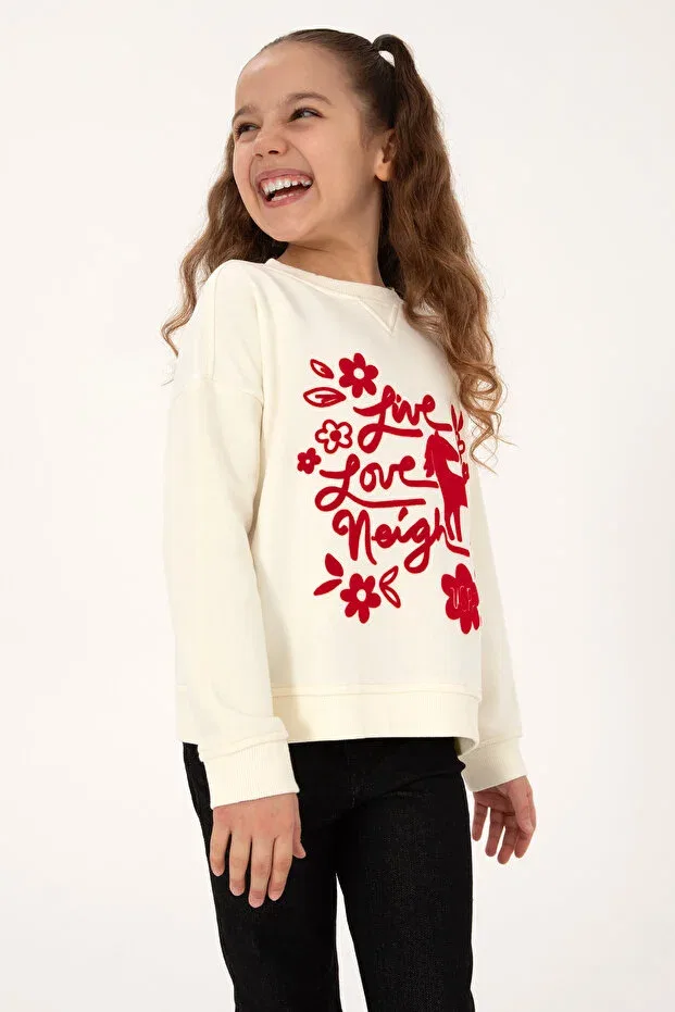 Детские свитшот для девочек с круглым вырезом U.S. Polo Assn., Multicolor