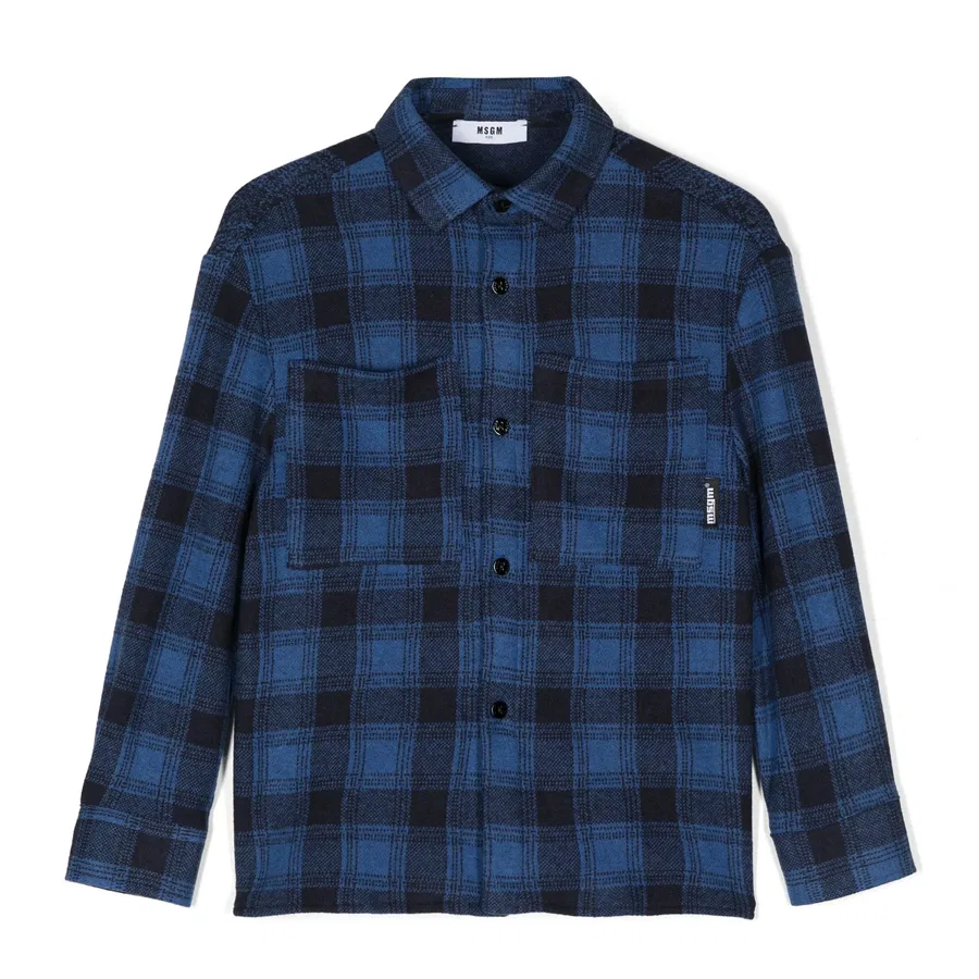 Рубашка с принтом в клетку Boys Tartan-Pattern Shirt MSGM, Royal