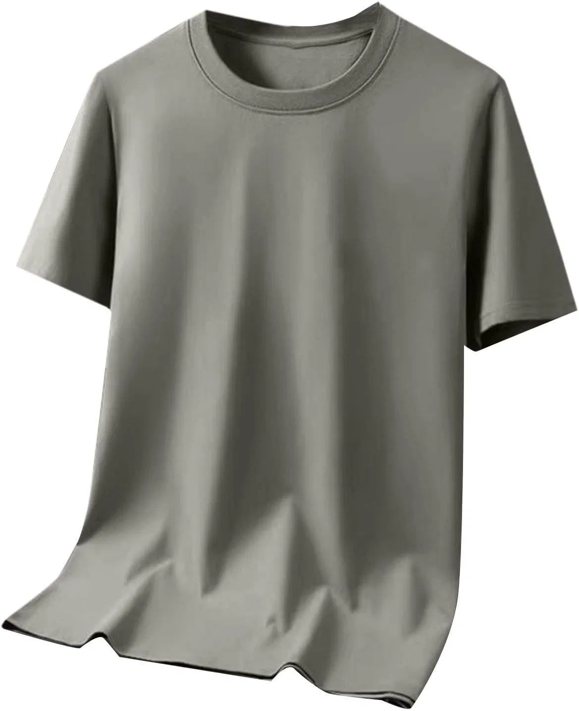 Мужская классическая футболка свободного кроя с круглым вырезом, Khaki