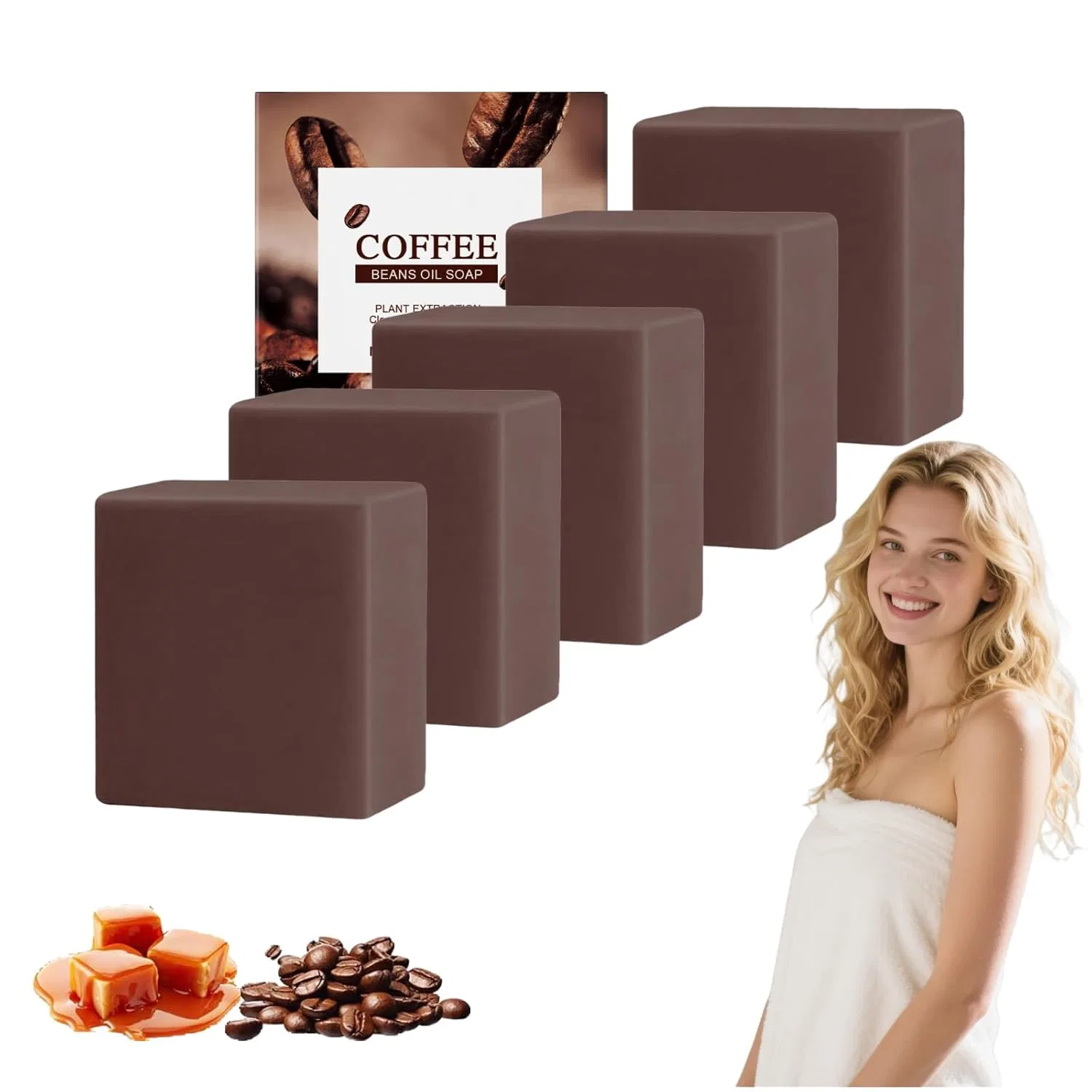 Кофейное мыло ручной работы, скраб для тела, VKaoess, 5 шт, 100 г, Coconut