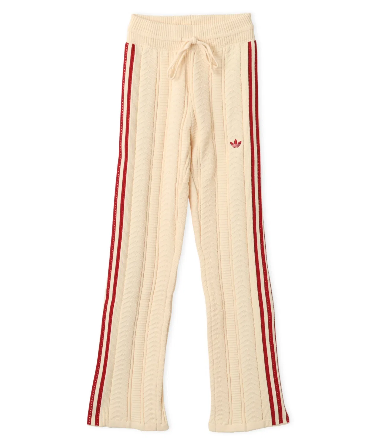 Женские широкие спортивные брюки с утяжкой Adidas SST Wide Leg Trackpant, Бежевый — фото 2