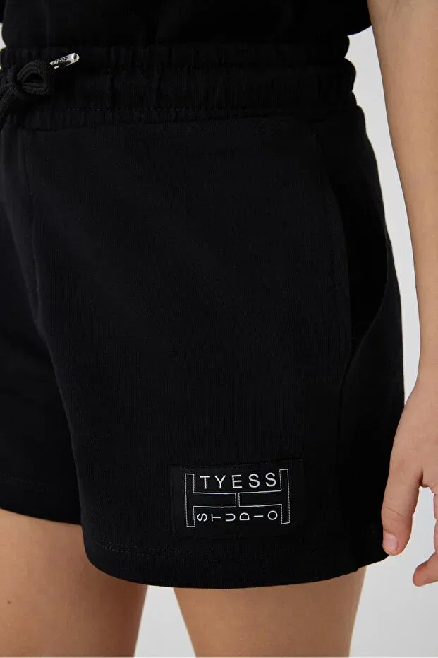 Детские шорты для девочек хлопковые Tyess, Black — фото 3
