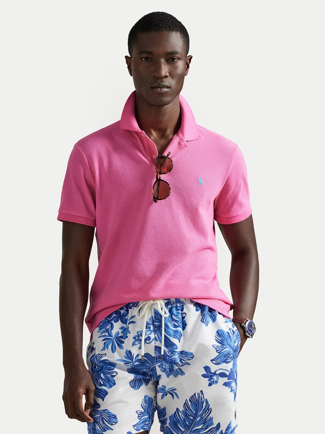 Мужское поло приталенного кроя Polo Ralph Lauren, светло-розовый