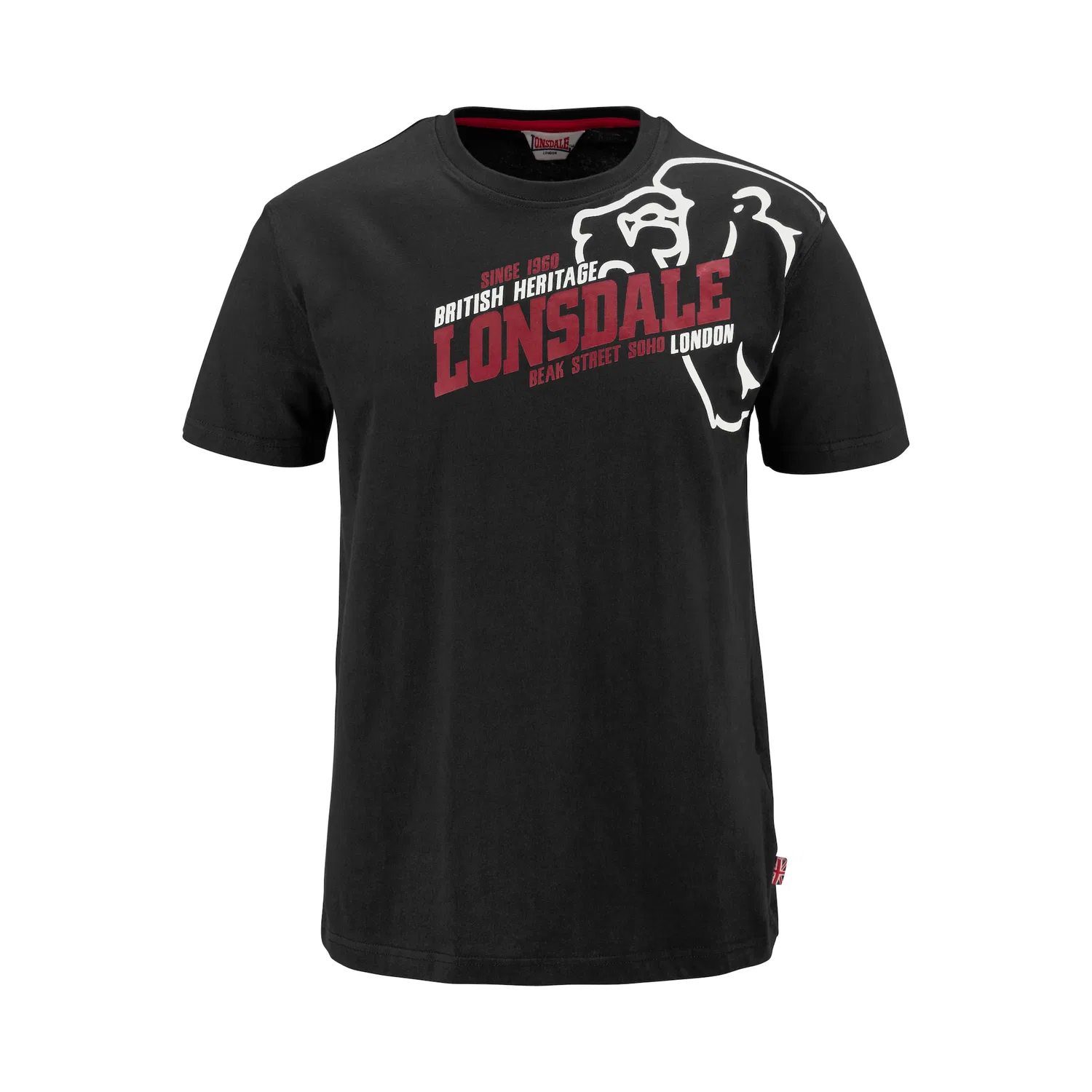 Детская футболка с круглым вырезом и принтом Lonsdale, Black — фото 4