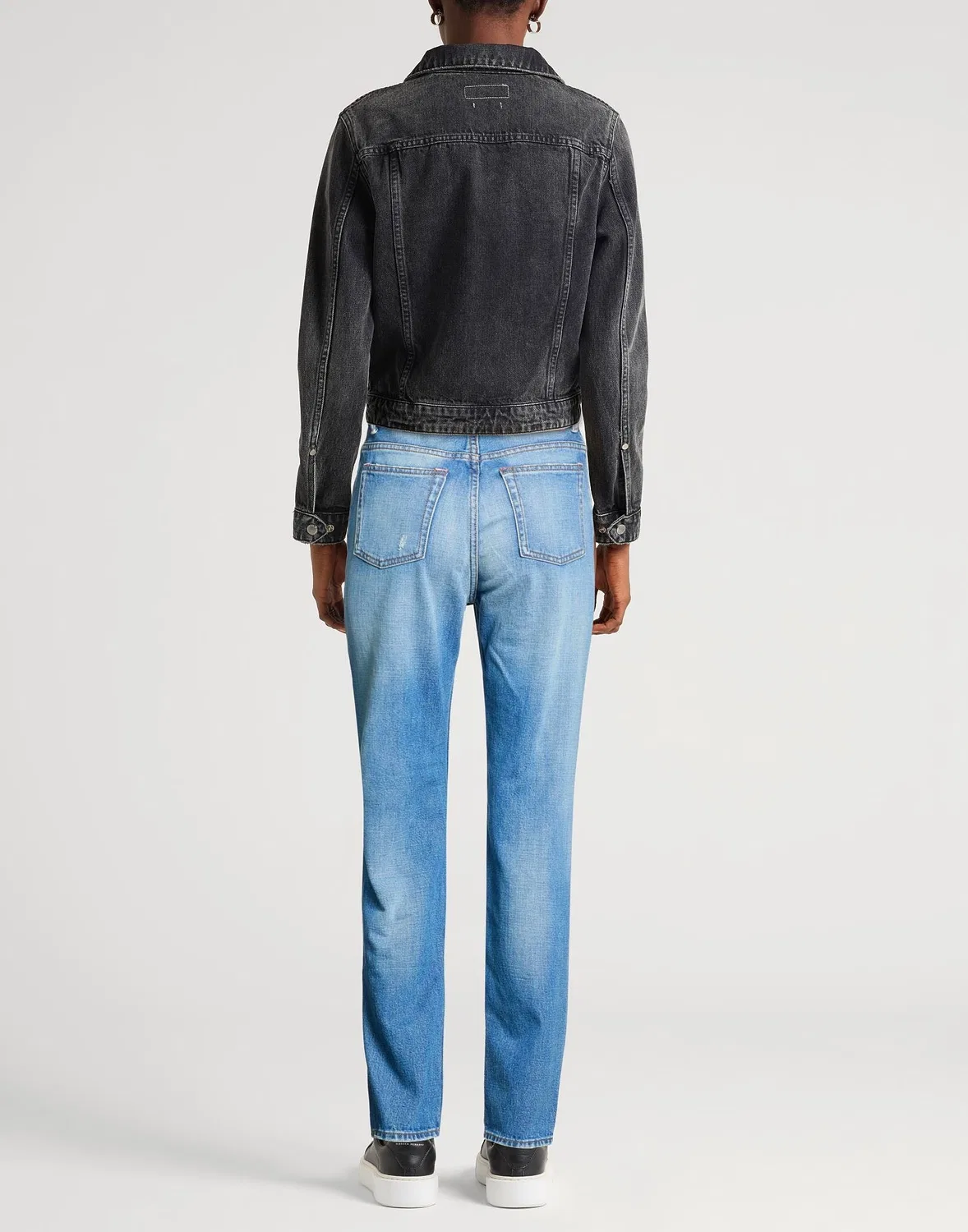 Женские джинсы Mom Jeans с потертостями Acne Studios, синий — фото 3