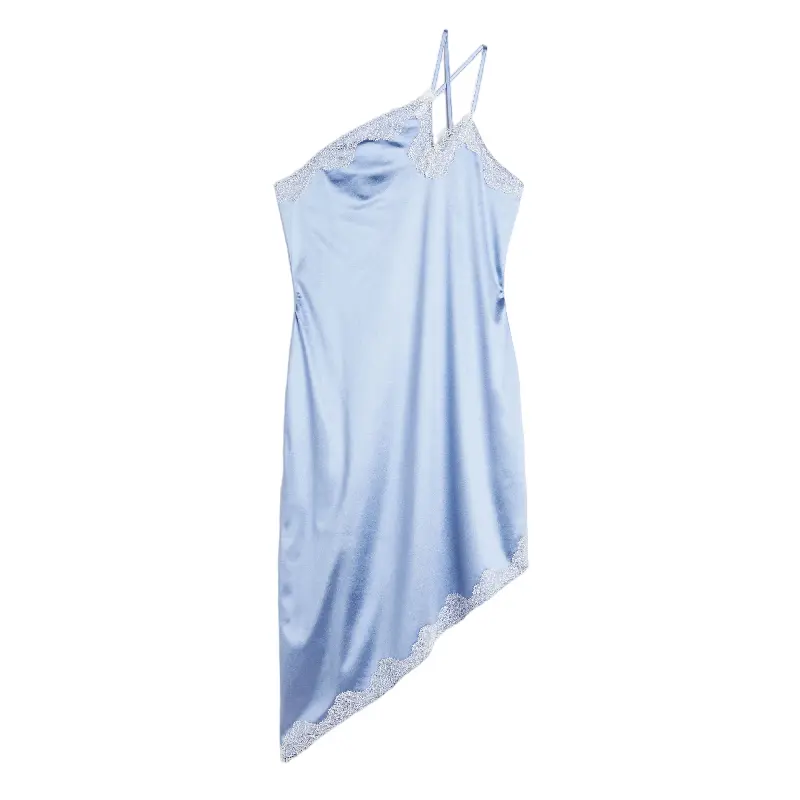 

Платье комбинация H&M One-shoulder Satin, голубой, Синий, Платье комбинация H&M One-shoulder Satin, голубой