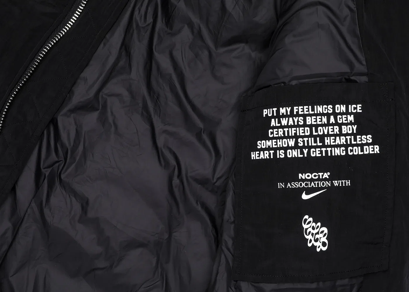 Мужская куртка-бомбер с квилтингом Nike x Drake Certified Lover Boy, Black — фото 3
