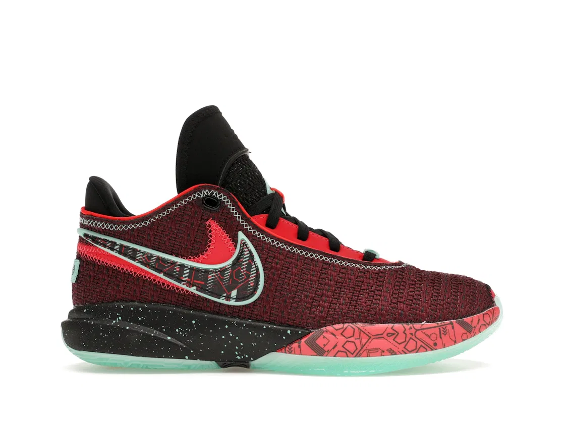Детские кроссовки для мальчиков баскетбольные Nike LeBron 20 SE, Night Maroon/Multi-color/Black