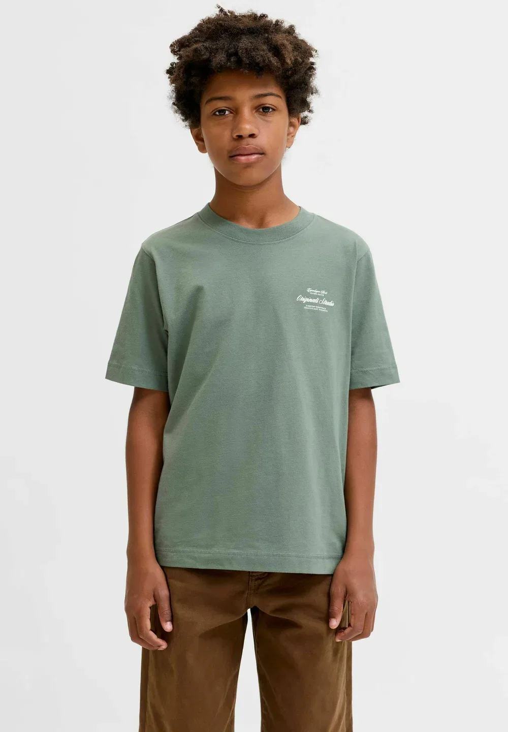 Jornorrebro typo tee ss crew neck sn jnr - print t-shirt Jack & Jones Junior, Laurel Wreath — фото 2