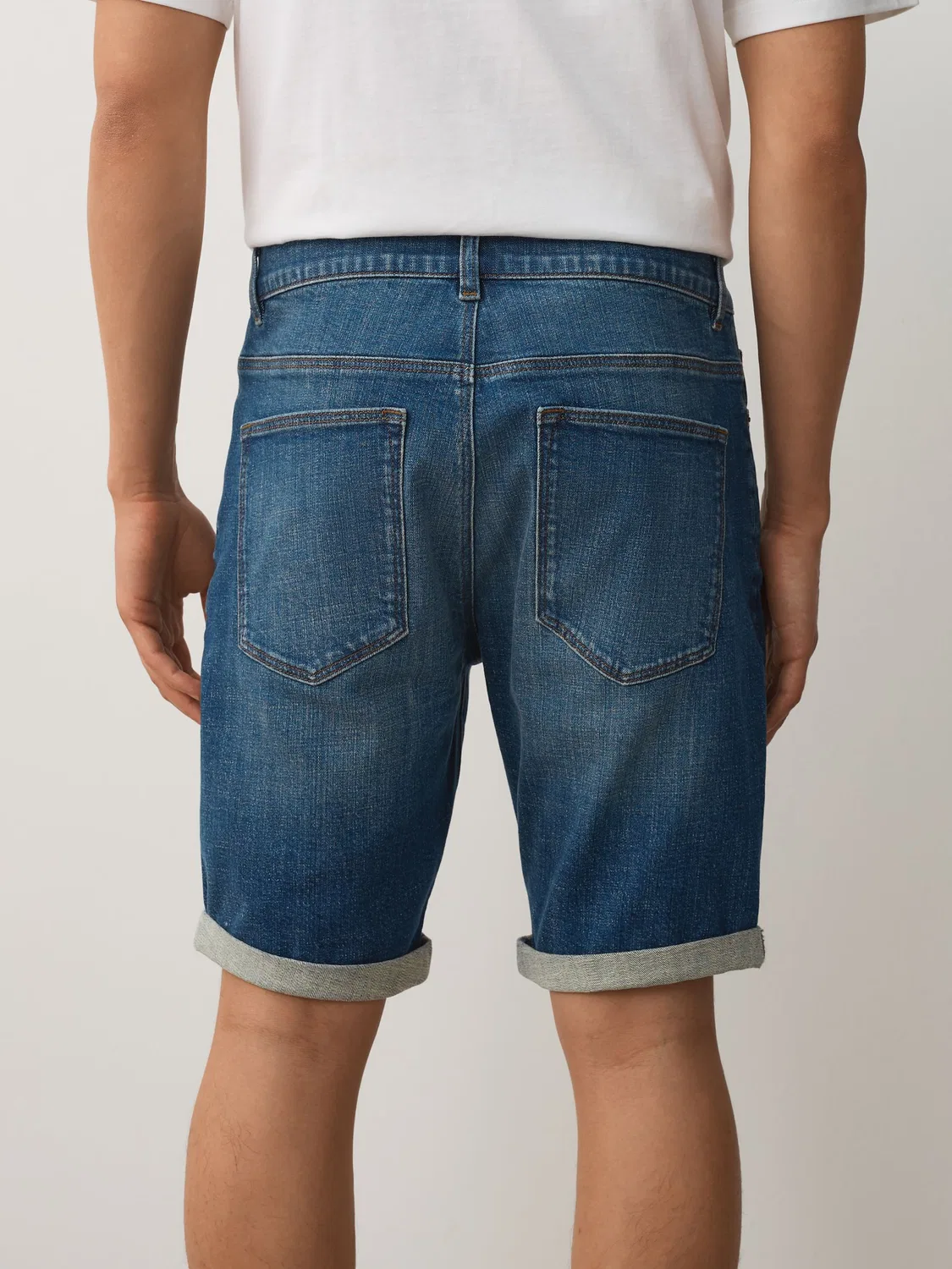 Шорты джинсовые Slim Fit Stretch Next, синий — фото 3