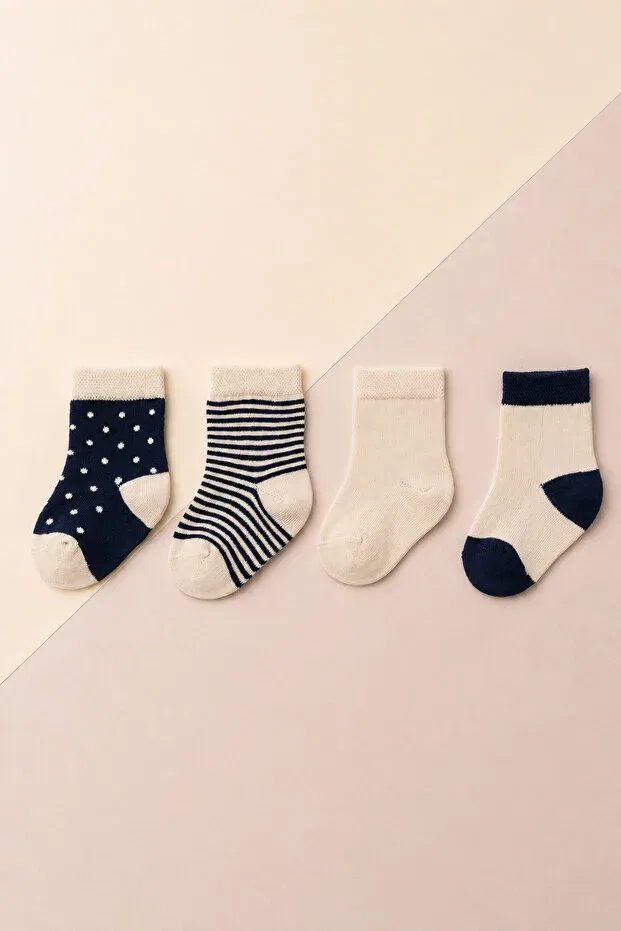 Детский набор носков для новорожденных 4 шт Organic Baby Socks Karamila, Blue