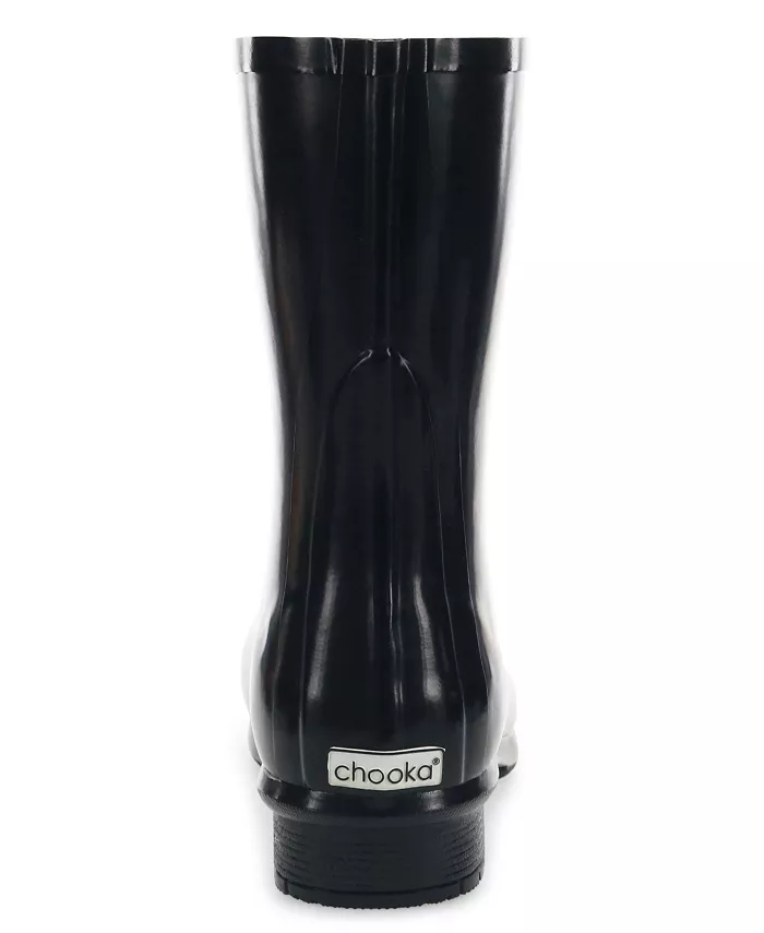 Женские глянцевые полувысокие резиновые сапоги Polished Mid Rain Boot Chooka, черный — фото 4