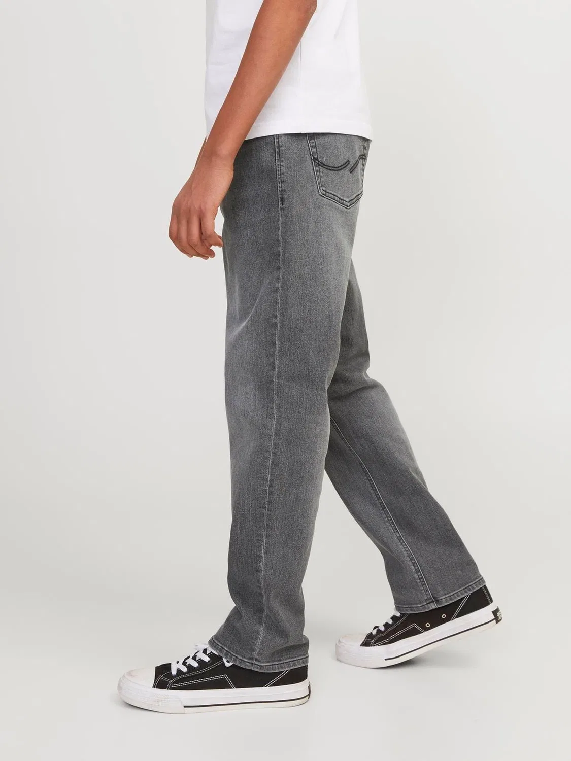 Джинсы прямого кроя, модель Clark JACK & JONES JUNIOR, серый — фото 2