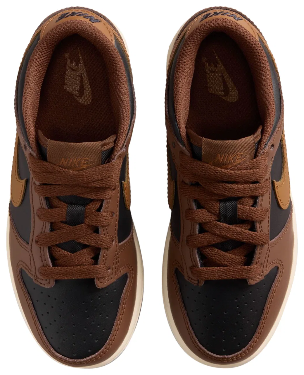 Кроссовки для девочек Dunk Low Nike, коричневый/черный — фото 4