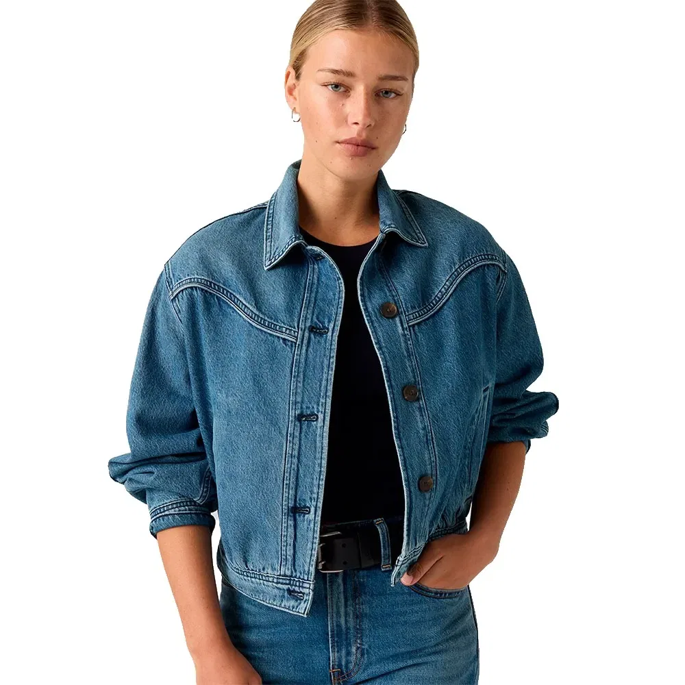 Женская джинсовая куртка с вестерн-стежкой Levi's, Blue — фото 4
