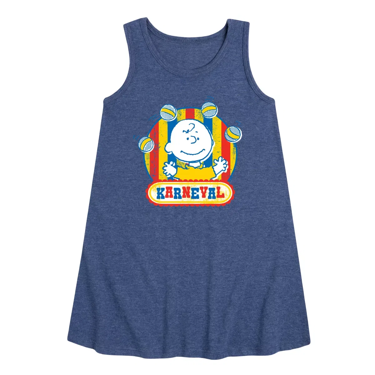 Детское платье-трапеция без рукавов Charlie Brown Karneval Peanuts, Heather Navy