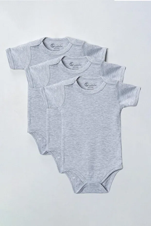 Детское боди с коротким рукавом комплект 3 шт Cembebe, Gray