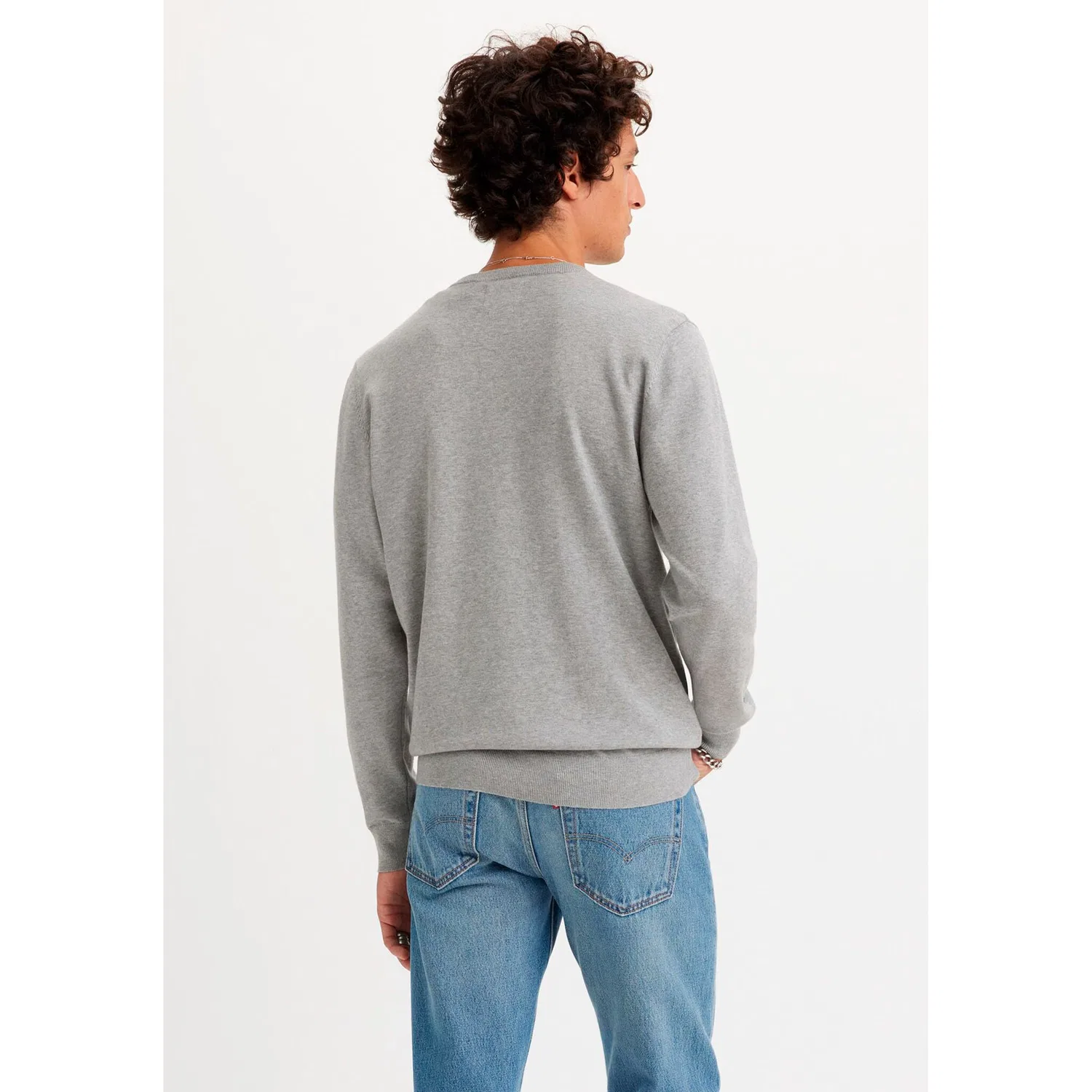 Мужской джемпер с круглым вырезом легкий Levi's, Mid Tone Grey Heather — фото 4