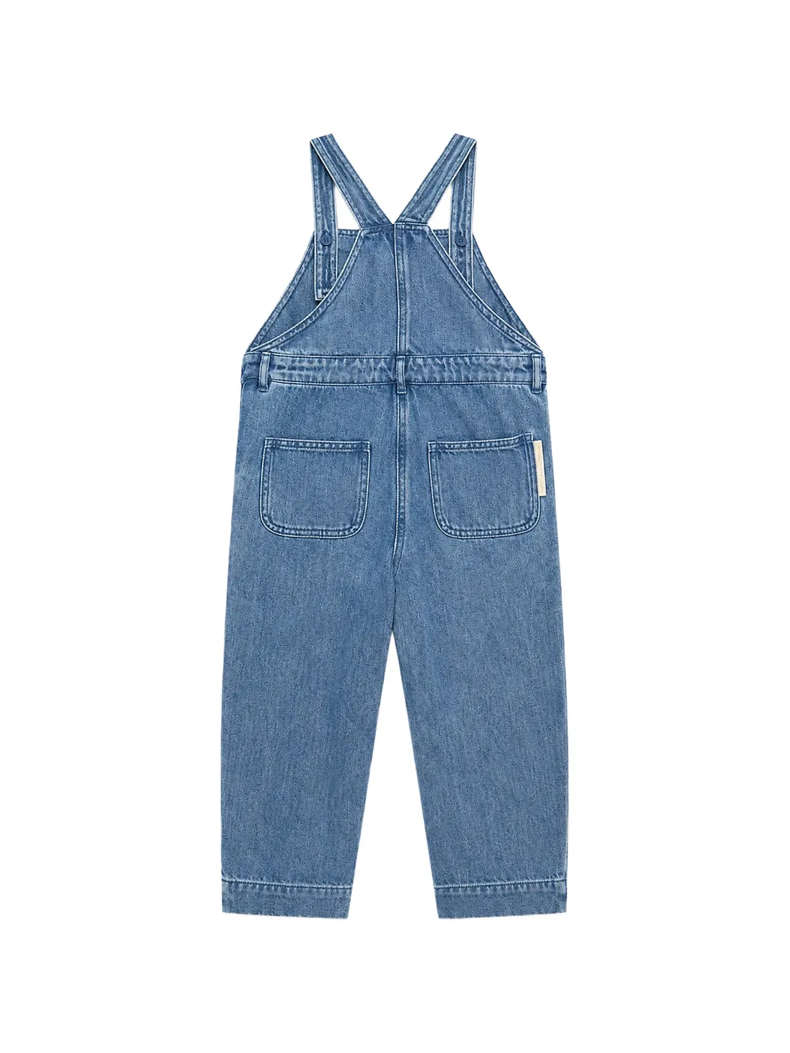 Джинсовый комбинезон с нашивкой Heart Stella Mccartney Kids, синий — фото 2