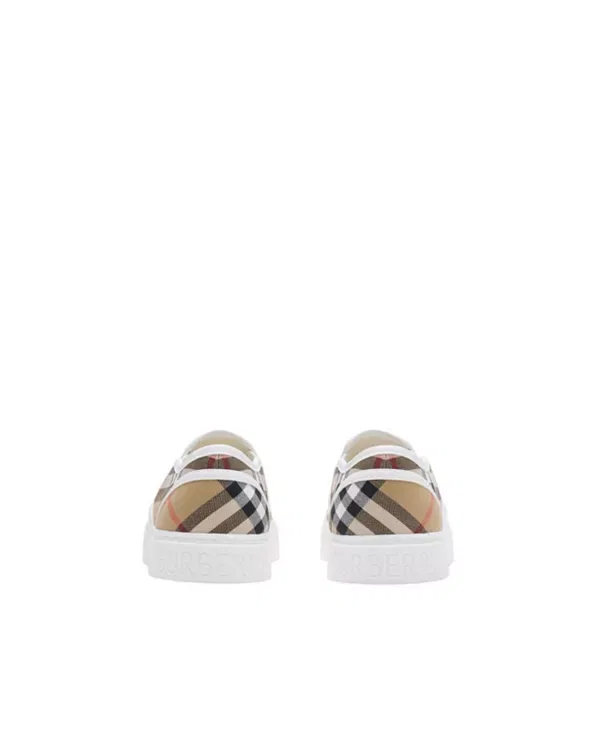 Детские кроссовки для девочек с клетчатым принтом Burberry, Sand Beige — фото 3